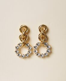Torchon earrings with rhinestones Gold Yellow Woman 212TO5066-01