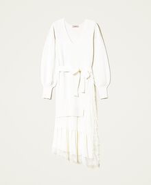 Knit and georgette long dress White Snow Woman 222TP3162-0S