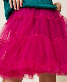 Floweritude skirt with tulle flounces "Bright Rose” Pink Woman 222AP2078-05