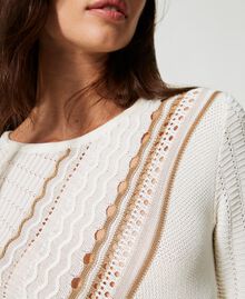 Robe asymétrique en maille tricotée Multicolore Nacre/Blanc « Pierre Ponce »/Marron « Kelp » Femme 231AP3260-06