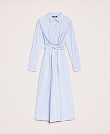 Long poplin shirt dress Sky Blue Woman 201MP218C-0S