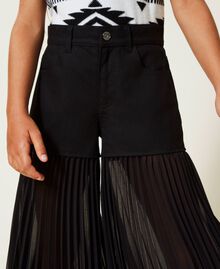 Bull and pleated georgette trousers Black Child 222GJ241D-05