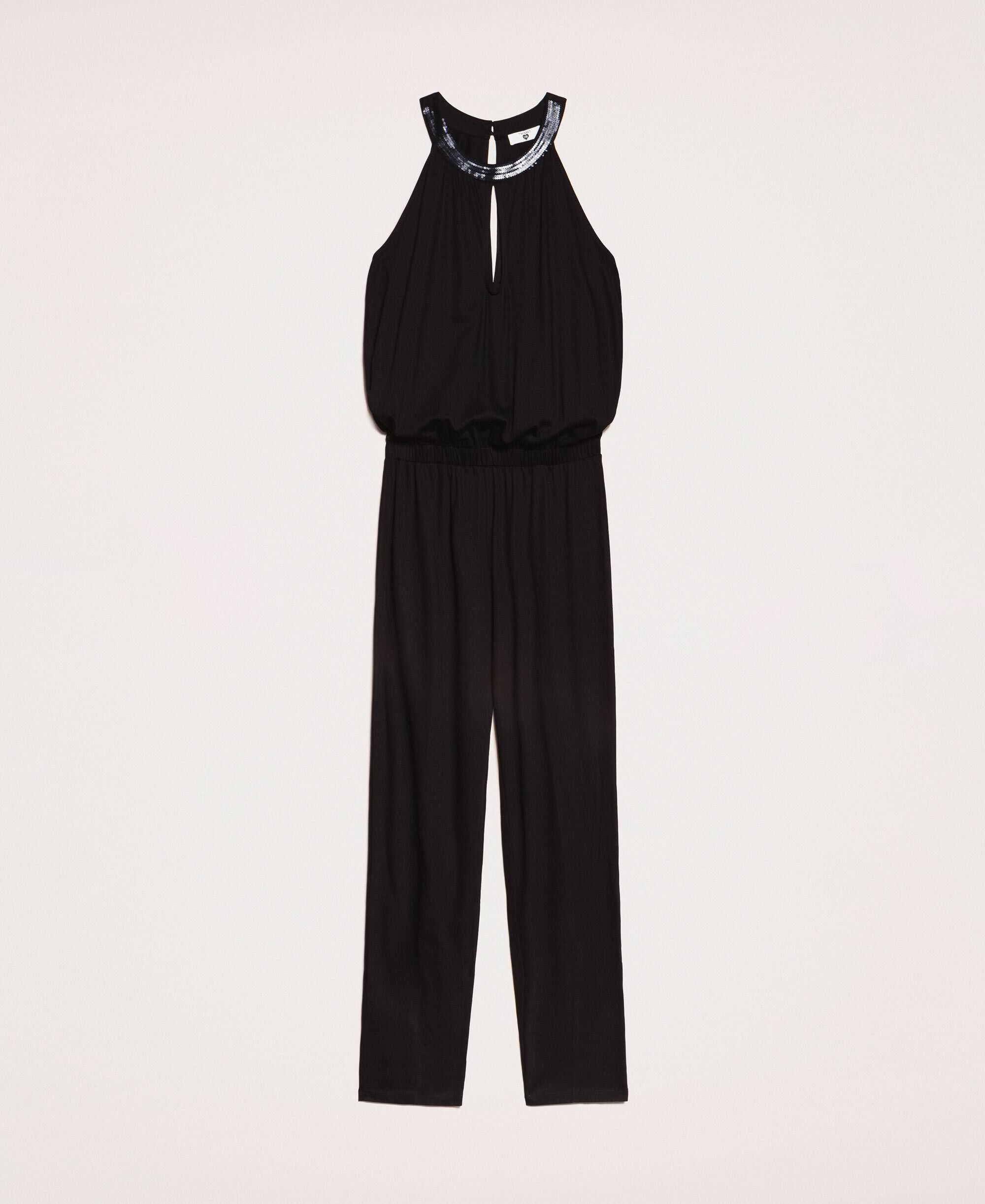 Jumpsuit with sequins Woman, Black | TWINSET Milano