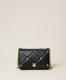 'Cara’ studded leather shoulder bag Black Woman 221TB7301-01