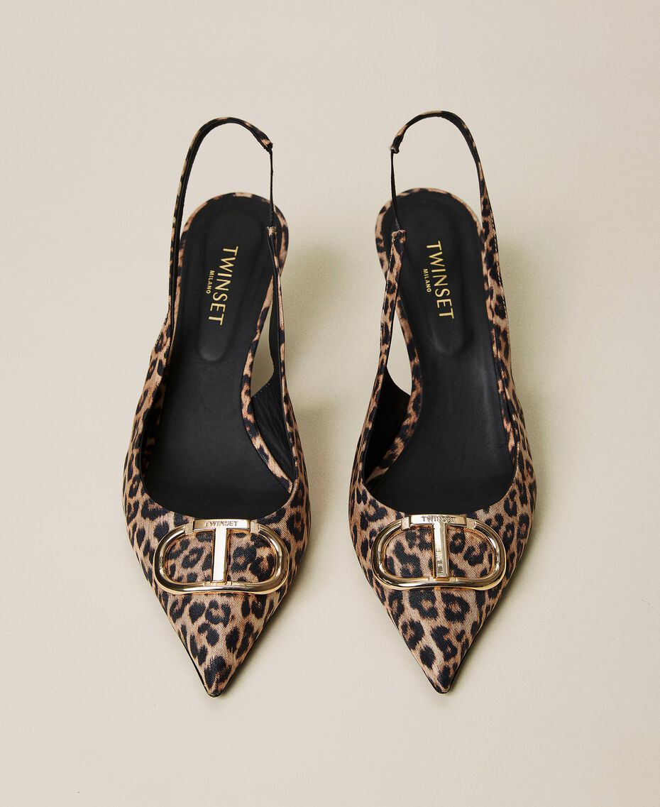 Zapatos de salón destalonados animal print Mujer, Estampado | TWINSET Milano