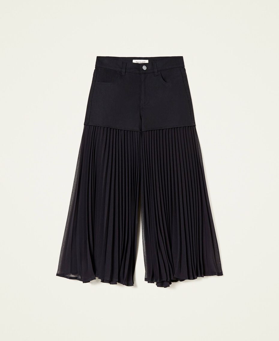 Bull and pleated georgette trousers Black Child 222GJ241D-0S