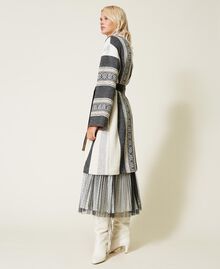 Textured wool blend coat Snow Stripe Design Mat Woman 212TT2221-01