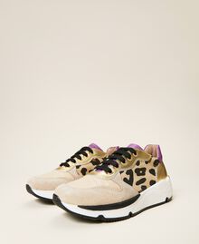 Zapatillas de running con estampado animal print Multicolor Oro / Estampado Maculado Mazapán / Wood Violet Niño 212GCJ090-01