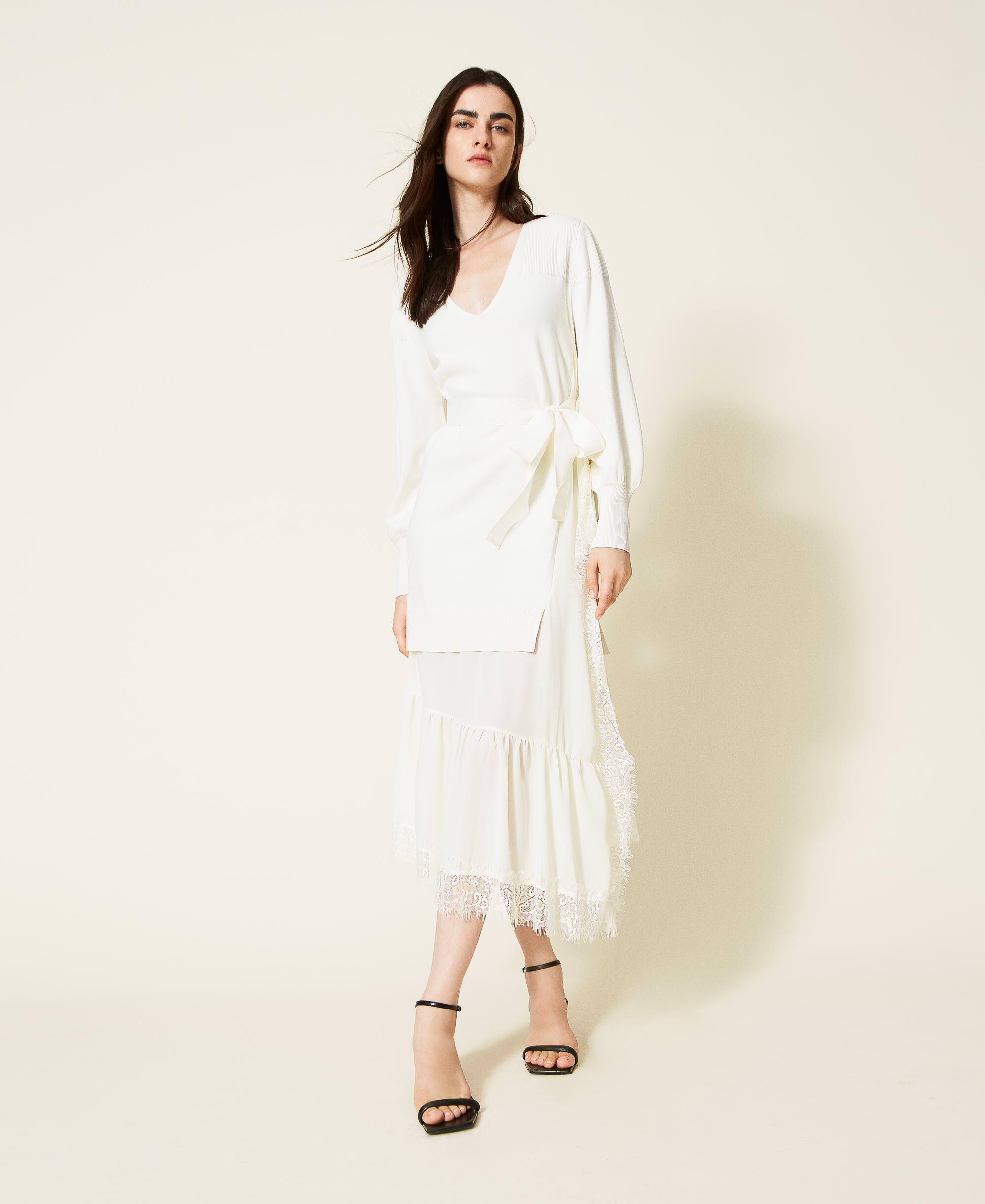 Donna Abbigliamento da Maglieria da Poncho e abiti modello poncho MantellaRodarte in Pizzo di colore Bianco 