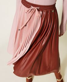 Pleated skirt with drawstring Two-tone “Burned” Brown / Misty Rose Woman 212LI2FAA-05