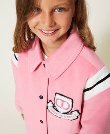 Velour wool cloth bomber jacket "Sunrise" Pink Child 222GJ2250-06