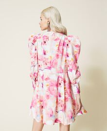 Robe en popeline florale Nuances de Rose « Hot Pink » Femme 221AT2481-04