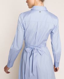 Long poplin shirt dress Sky Blue Woman 201MP218C-04