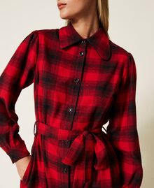 Chequered shirt dress Ardent Red / Black Check Woman 222LL2G11-05