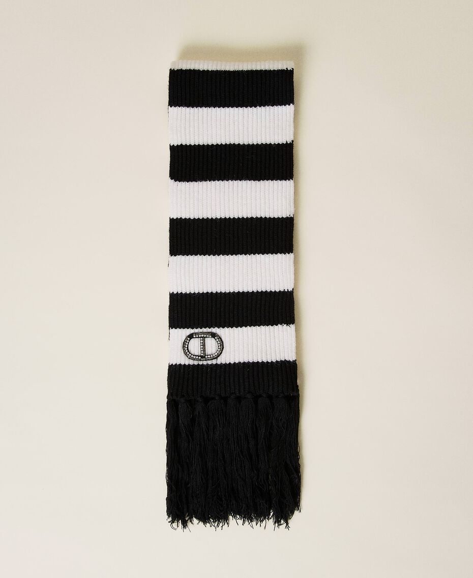 Striped scarf with rhinestone logo Off White Child 222GJ4490-01
