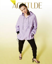 Taffeta jacket with all over logo "Pastel Lilac" / Black Print Woman 221AT2223-01