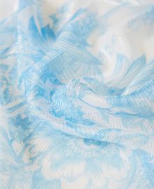 Écharpe avec imprimé floral en toile de Jouy Imprimé Fleur Sanderson Blanc « Neige »/Bleu Femme 221TA4067-03