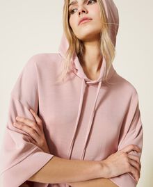 Sweat-shirt avec capuche et jupe en scuba Rose « Silver Pink » Femme 221LL2700-01