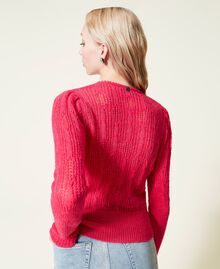Fitted jumper with knitwork "Bright Rose” Pink Woman 222AP3550-04