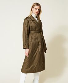 Padded trench coat with belt Alpine Green Woman 222TP2210-02