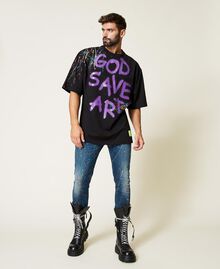 T-shirt unisex MYFO 'God Save Art' Bianco Unisex 999AQ2012-06