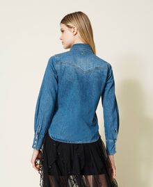 Camicia in jeans con schiariture Blu "Denim Medio" Donna 222TT2163-04