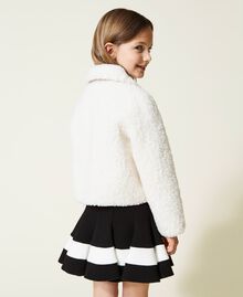 Reversible faux fur jacket Dark Mother-of-Pearl Child 222GJ217A-03