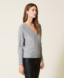 Wool and cashmere blend jumper Melange Grey Woman 222TT3351-02