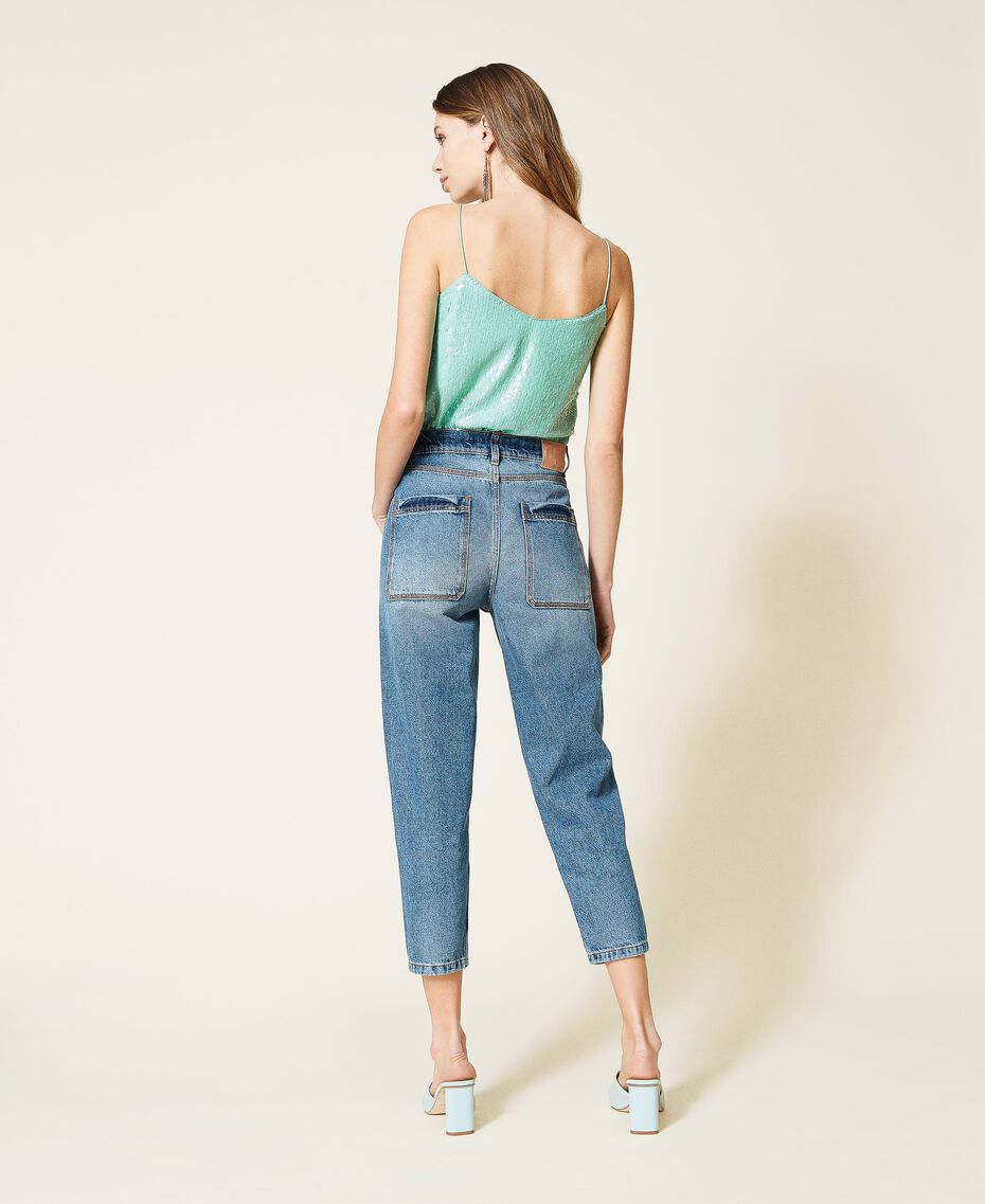 Jeans lavaggio green cast Blu "Denim Medio" Donna 221TP2641-03
