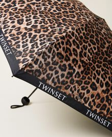 Printed umbrella with logo Leopard Print Woman 999TO5324-01