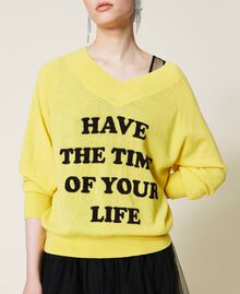 Maxi maglia e abito sottoveste in tulle Bicolor Sunny Yellow / Nero Donna 212AP3120-05