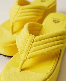 Platform thong sandals with stitching "Celandine” Yellow Woman 221LMPZCC-04