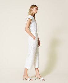 Pantalon cropped en macramé Blanc Neige Femme 221TP2035-02