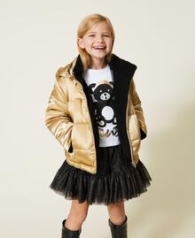 Reversible puffer jacket with faux fur Off White Child 222GJ211E-01