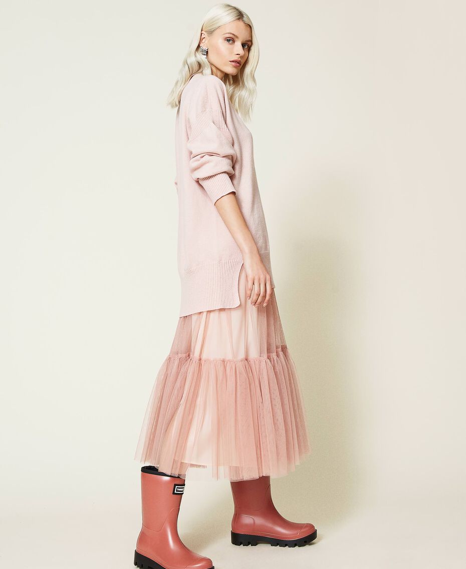 Eco-friendly tulle skirt Quartz Pink Woman 212TQ2130-02
