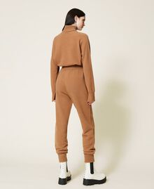 Wool and cashmere joggers “Rum” Brown Woman 212TT3124-04
