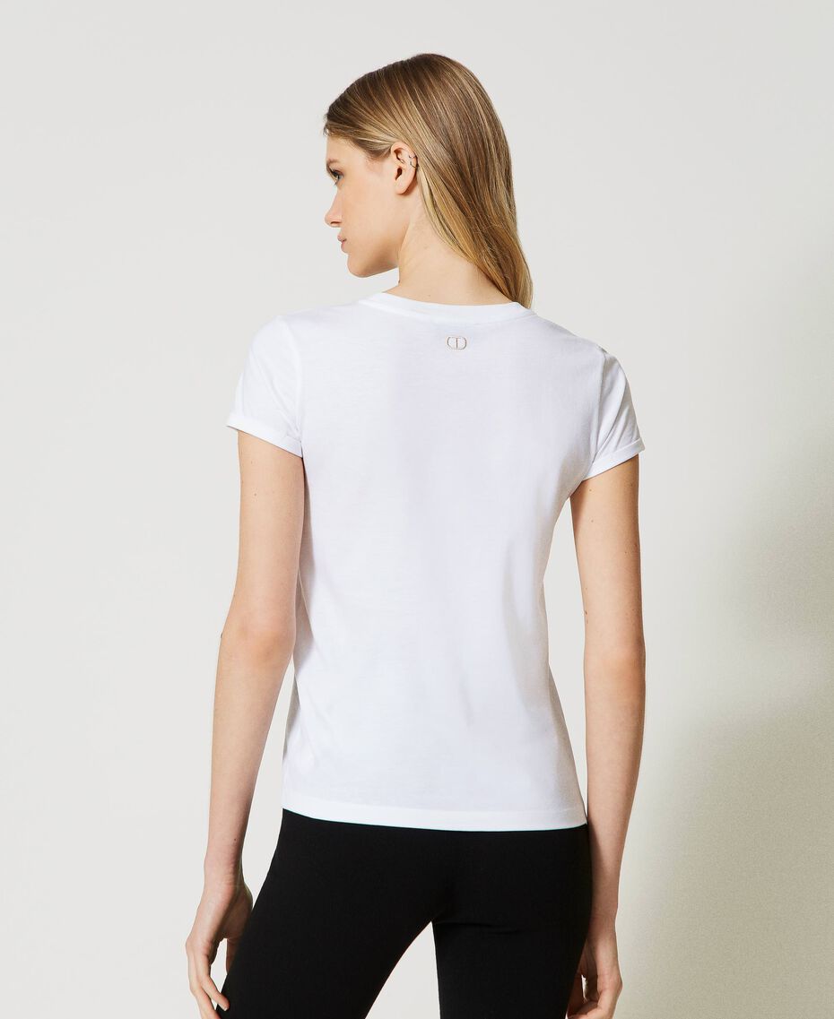 Camiseta con estampado Blanco Mujer 231TP2136-03
