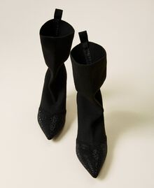 Sock boots with rhinestones Black Woman 222ACP244-04