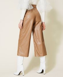 Pantaloni wide leg effetto pelle Beige "Light Wood" Donna 222TT2015-03