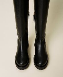 Leather riding boots Black Woman 222TCP016-05