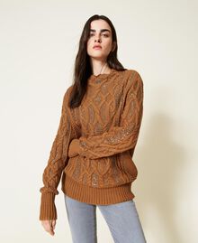 Maxi maglia misto lana con strass Brown Sugar Donna 222TT3132-01