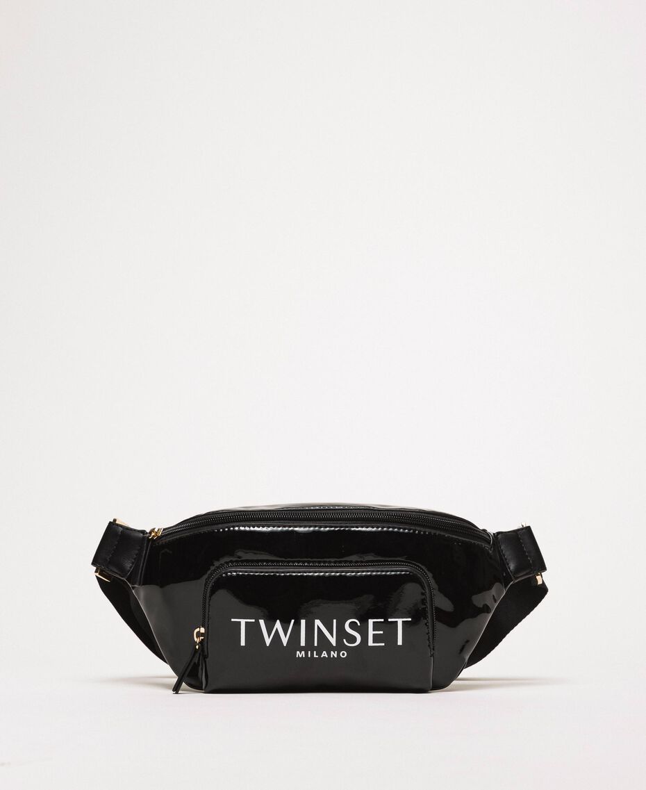 Riñonera de piel sintética con vinilo Plata | TWINSET Milano