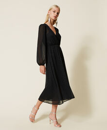 Long lurex fil coupé dress Black Woman 999TN2140-03