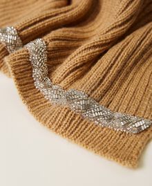 Sciarpa in maglia con ricami African Beige Donna 222LI4WEE-02
