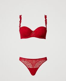 Soutien-gorge corbeille et string en tulle Rouge Ardent Femme 231LL6D11-0S