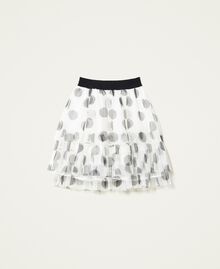 Polka dot tulle mini skirt Lily / Black Macro Polka Dot Print Woman 222AP2581-0S