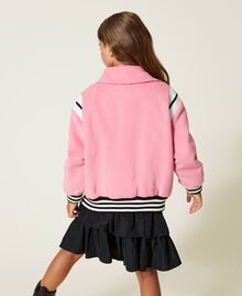 Velour wool cloth bomber jacket "Sunrise" Pink Child 222GJ2250-04