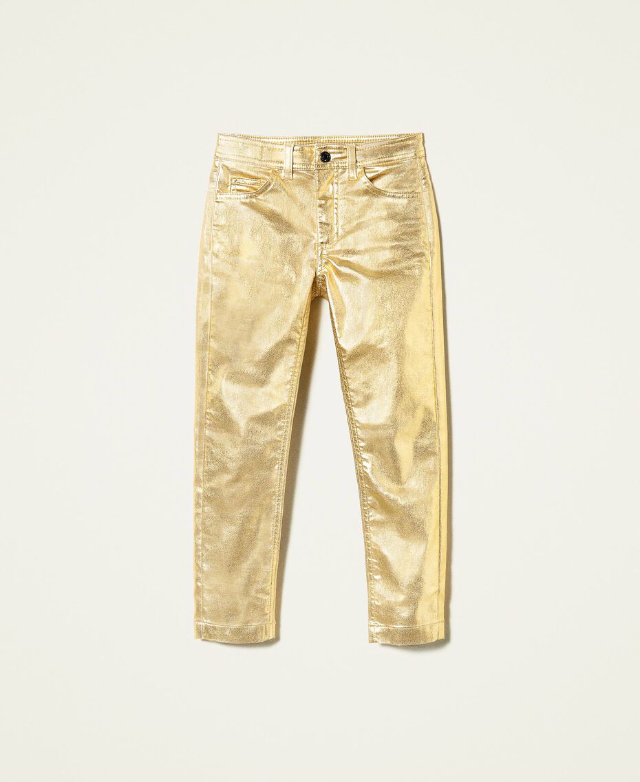 Laminated skinny trousers "Laminated" Gold Child 222GJ2200-0S