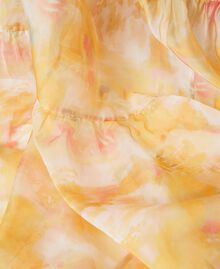 Robe longue en organza imprimé Nuances de Jaune Vif Femme 221AT2154-06