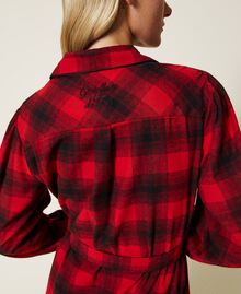 Chequered shirt dress Ardent Red / Black Check Woman 222LL2G11-04